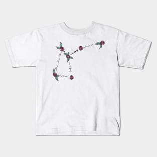 Musca (The Fly) Constellation Roses and Hearts Doodle Kids T-Shirt